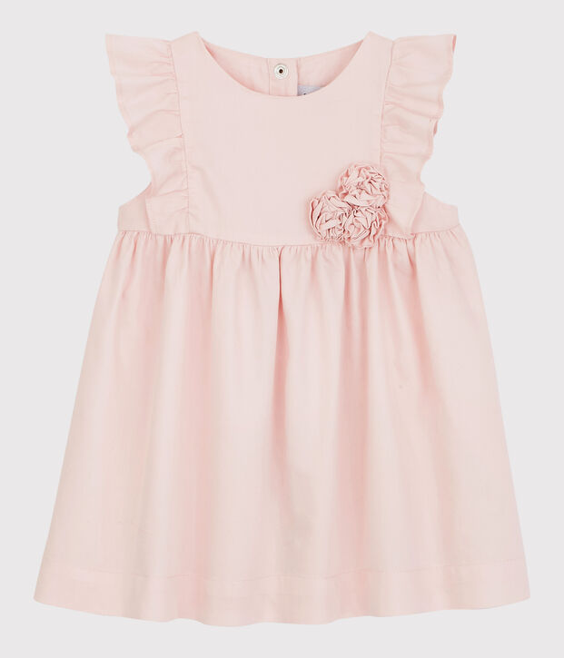 Baby-Kleid aus Satin f&uuml;r M&auml;dchen rosa
