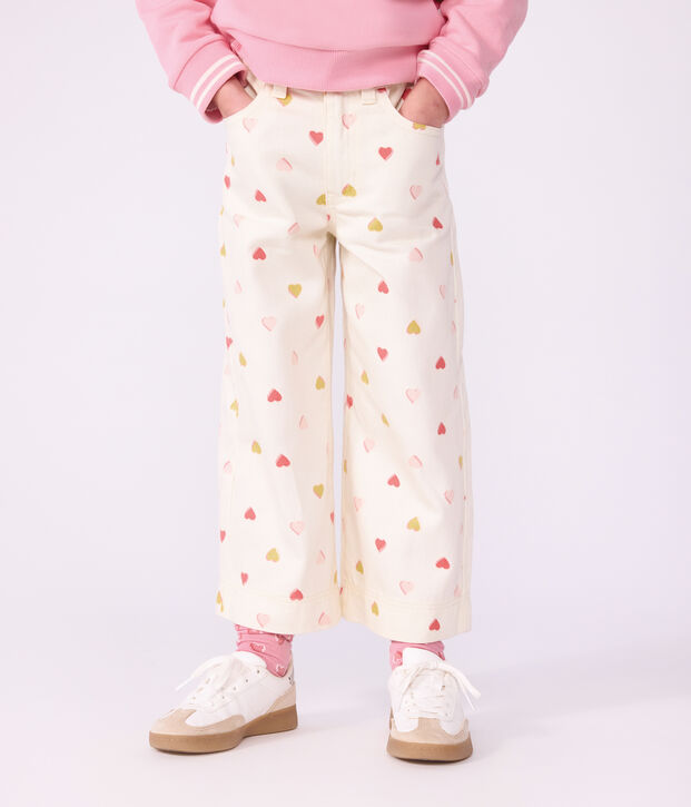 Kinder Wide Leg-Hose aus Baumwolle naturfarben/vielfarbig
