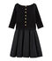 Langärmliges Kleid aus Materialmix für Damen schwarz NOIR