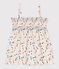 Ärmellose Kinder-Bluse aus Baumwolle mit Punkten für Mädchen weiss MARSHMALLOW/weiss MULTICO