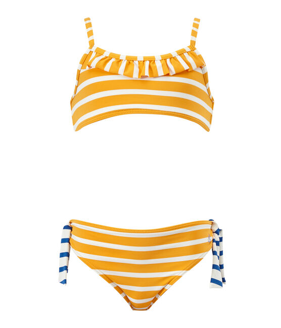 Mädchen-Bikini orange FUSION/weiss MARSHMALLOW