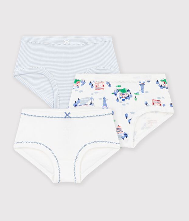 Set Kinder-Slips High Waist aus Baumwolle mit Paris-Motiv vielfarbig