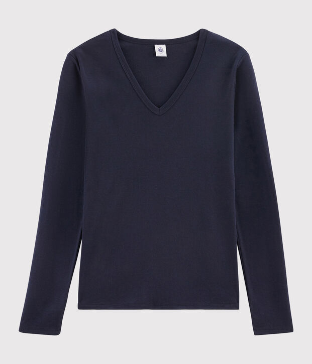 Damen-T-Shirt aus Baumwolle mit V-Ausschnitt SMOKING