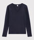 Damen-T-Shirt aus Baumwolle mit V-Ausschnitt