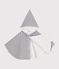 Gestreiftes Baby-Cape aus Baumwolle weiss MARSHMALLOW/blau SMOKING
