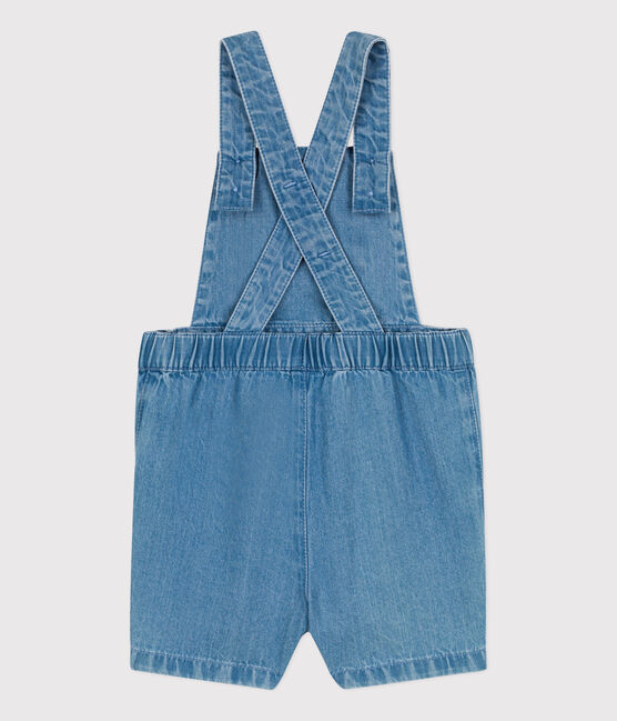 Kurze Baby-Latzhose aus leichtem Denim blau DENIM CLAIR