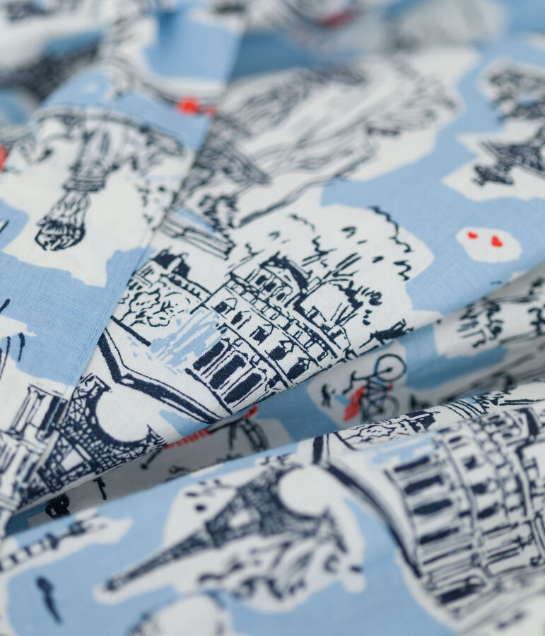 Kinderrock aus Popeline mit Print f&uuml;r M&auml;dchen weiss/vielfarbig