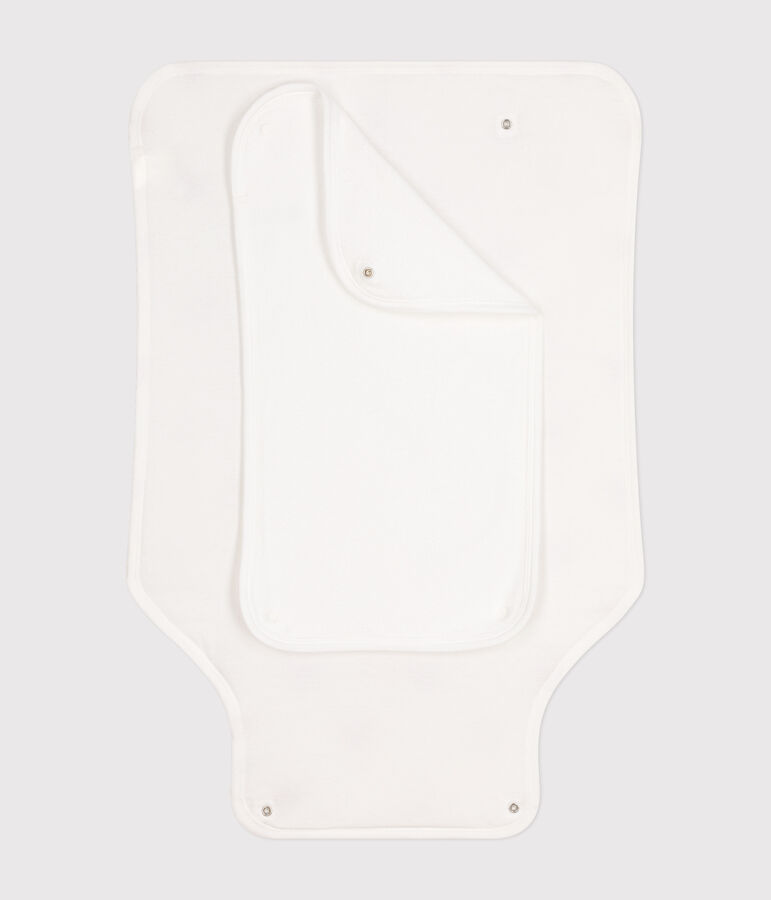 Wickelunterlage aus Baumwolle f&uuml;r Babys weiss MARSHMALLOW/rot TERKUIT