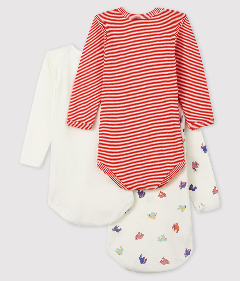 3er-Set lang&auml;rmlige Baby-Bodys f&uuml;r Jungen vielfarbig