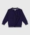 Kinder-Cardigan aus einfarbiger Baumwolle blau SOIR