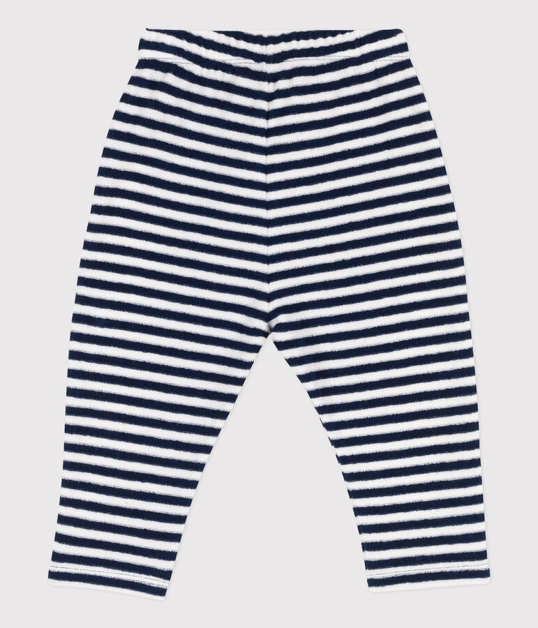 Baby-Hose aus gestreiftem Frottee blau/weiss
