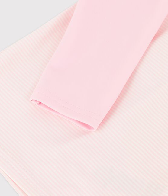 Baby-T-Shirt mit UV-Schutz aus recycelten Materialien rosa MINOIS/weiss MARSHMALLOW