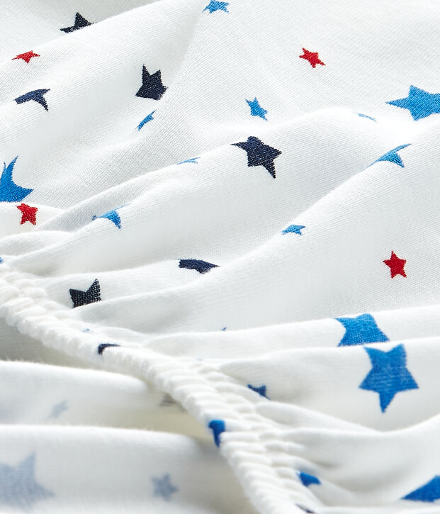 Baby-Jungen-Spannbetttuch mit Sternen-Print weiss/vielfarbig