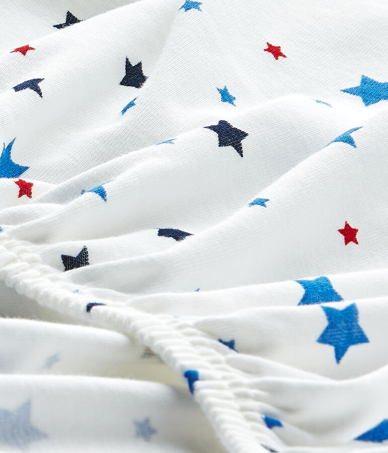 Baby-Jungen-Spannbetttuch mit Sternen-Print weiss/vielfarbig