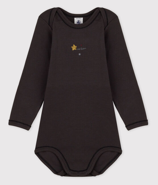 Langärmliger Baby-Body für Mädchen grau CAPECOD