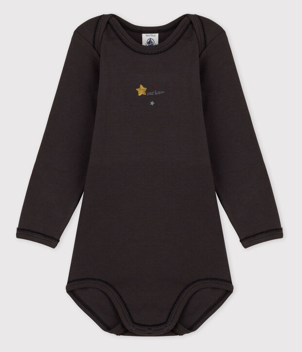 Lang&auml;rmliger Baby-Body f&uuml;r M&auml;dchen grau