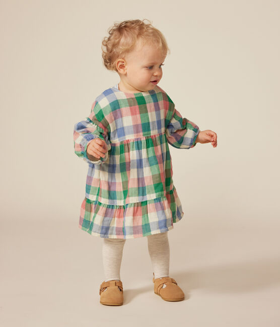 Langärmeliges Baby-Kleid aus Musselin weiss AVALANCHE/ MULTICO