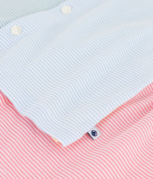 Gekn&ouml;pfter Kinder-Kurzpyjama aus Baumwolle mit Streifen weiss/vielfarbig