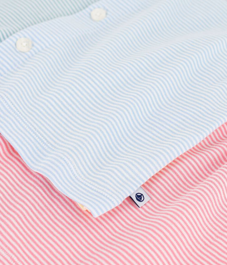 Gekn&ouml;pfter Kinder-Kurzpyjama aus Baumwolle mit Streifen weiss/vielfarbig