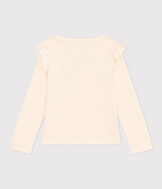 Langärmeliges T-Shirt aus Baumwolle für Kinder/Mädchen naturfarben AVALANCHE
