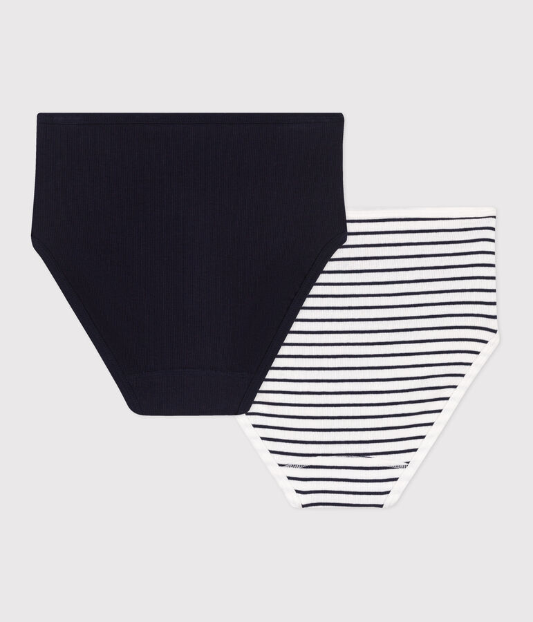 2er-Set Damen-Slips High Waist aus Baumwolle mit Elastan vielfarbig