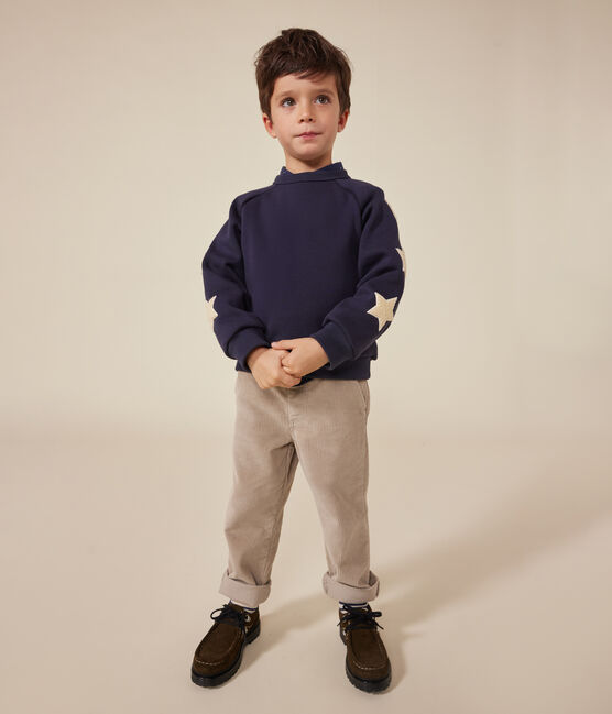 Kinder-Sweatshirt aus warmem Molton für Jungen blau SMOKING