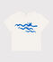 Kurzärmeliges Baby-T-Shirt aus einfarbiger Baumwolle blau MARSHMALLOW/ PORCELANA