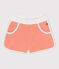 Kinder-Shorts aus einfarbigem Baumwoll-Frottee orange ABRICOT