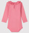 Langärmliger Baby-Body für Mädchen rosa CHEEK