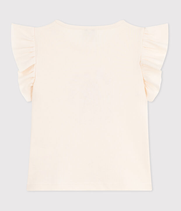 Kurz&auml;rmeliges Kinder-T-Shirt aus bedruckter Baumwolle naturfarben