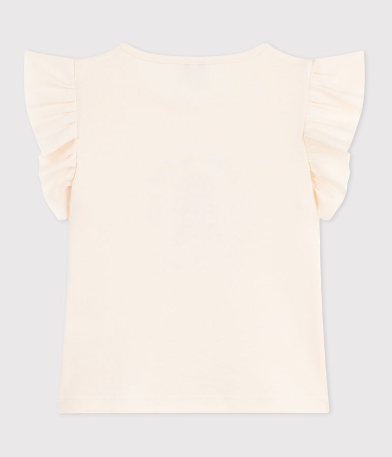 Kurz&auml;rmeliges Kinder-T-Shirt aus bedruckter Baumwolle naturfarben