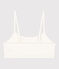 Unifarbenes Damen-Bustier aus Baumwolle und Elastan weiss MARSHMALLOW