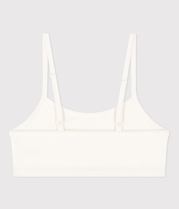 Unifarbenes Damen-Bustier aus Baumwolle und Elastan weiss