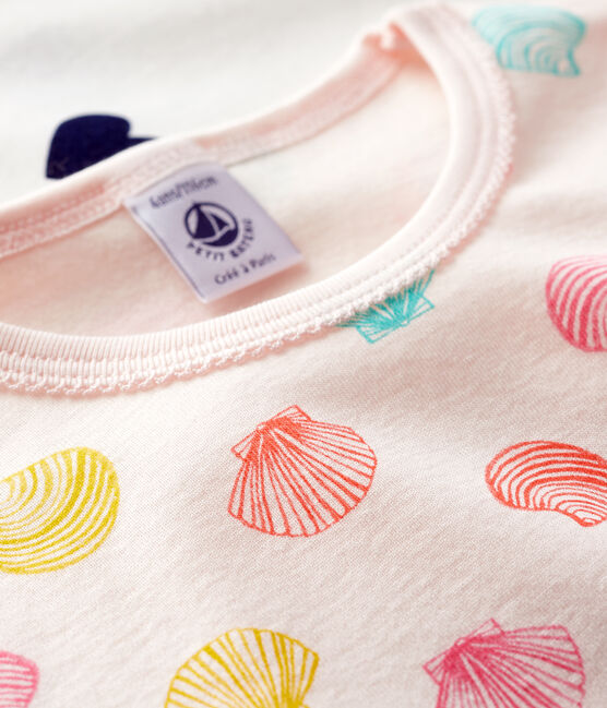 2er-Set Kinder-Kurzpyjamas aus Baumwolle mit Herzen/Muscheln für Mädchen variante 1