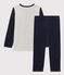 Kinderpyjama mit Bergmotiv für Jungen beige MONTELIMAR/weiss MULTICO