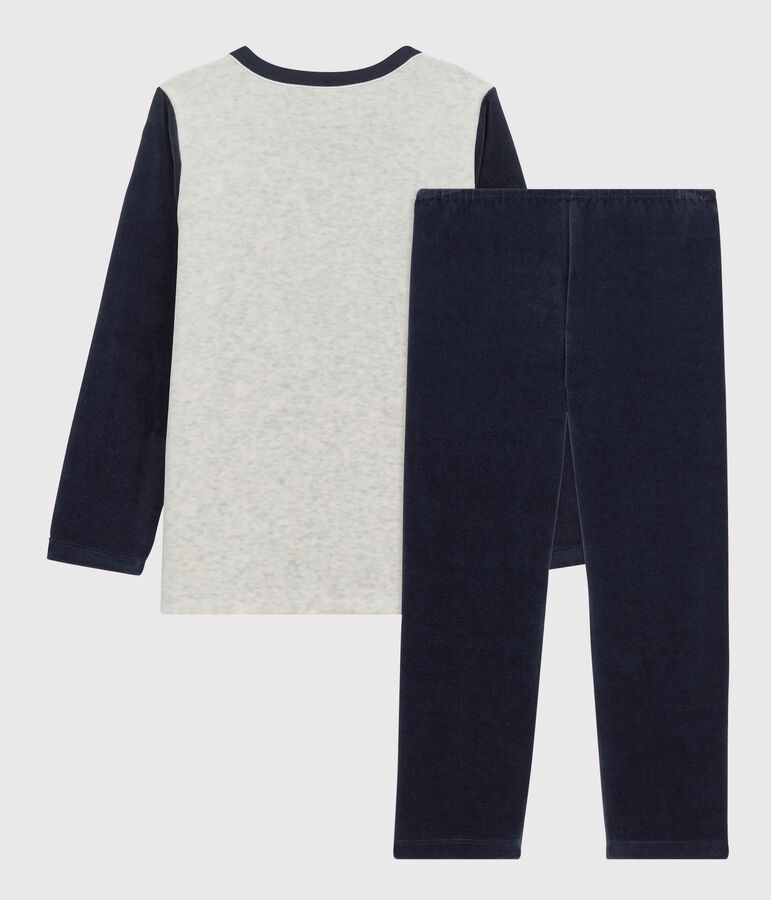 Kinderpyjama mit Bergmotiv f&uuml;r Jungen beige MONTELIMAR/weiss MULTICO