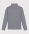 Rollkragenshirt aus Baumwolle für Damen blau SMOKING/weiss MARSHMALLOW