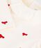 Baby-Bluse aus Feincord mit gesticktem Schleifenmuster naturfarben/rot