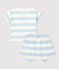 Zweiteiliges Baby-Set aus Jersey mit Streifenmuster PLEINAIR/ MARSHMALLOW