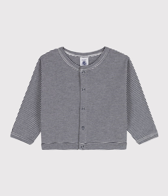 Baby-Cardigan aus Baumwolle blau SMOKING/weiss MARSHMALLOW