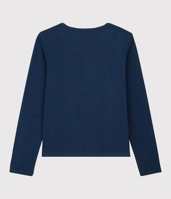 Einfarbiger Cardigan aus Baumwolle/Leinen Damen blau MEDIEVAL