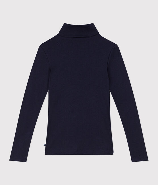 Damen-Rollkragenshirt L'Iconique aus Baumwolle und Wolle blau SMOKING
