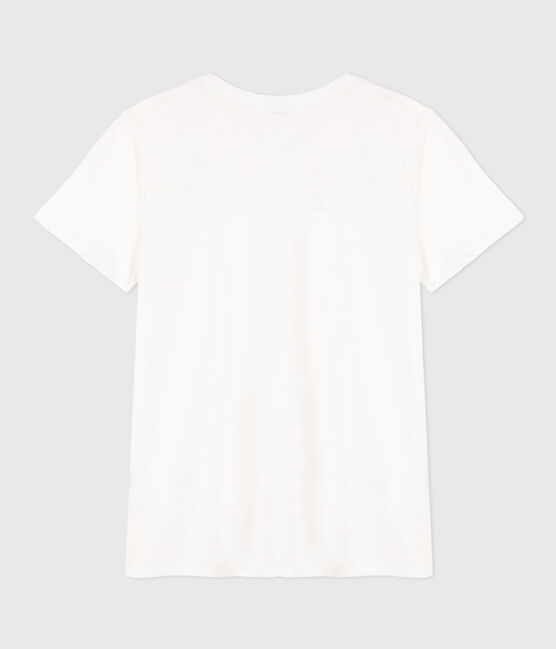 Langärmeliges Damen-T-Shirt "Le Droit" mit Rundhalsausschnitt aus feinem Jersey weiss ECUME