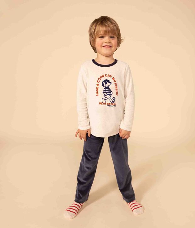 Kinderpyjama aus Nicki blau/vielfarbig
