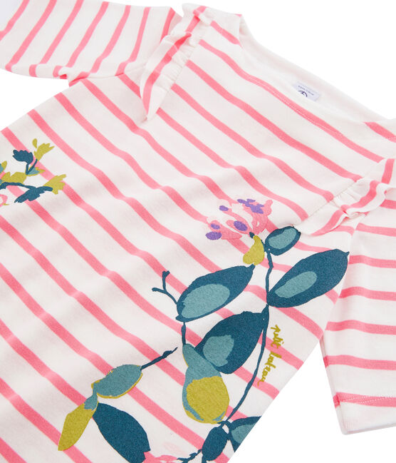 Kinder-T-Shirt für Mädchen weiss MARSHMALLOW/rosa CUPCAKE