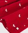 Lang&auml;rmeliges Kinder-Kleid aus Feincord mit Schleifenmotiv rot/naturfarben