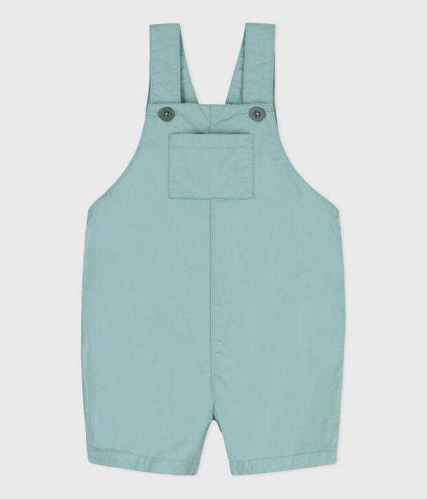 Kurze Baby-Latzhose aus Crisp-Serge gr&uuml;n
