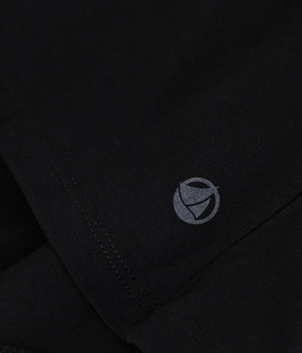 Kurz&auml;rmeliges Damen-T-Shirt Le Droit mit V-Ausschnitt aus feinem Jersey schwarz