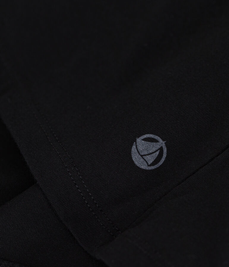 Kurz&auml;rmeliges Damen-T-Shirt Le Droit mit V-Ausschnitt aus feinem Jersey schwarz