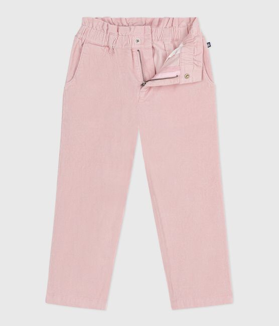 Kinder-Hose aus einfarbigem Fein-Cord rosa JOLI